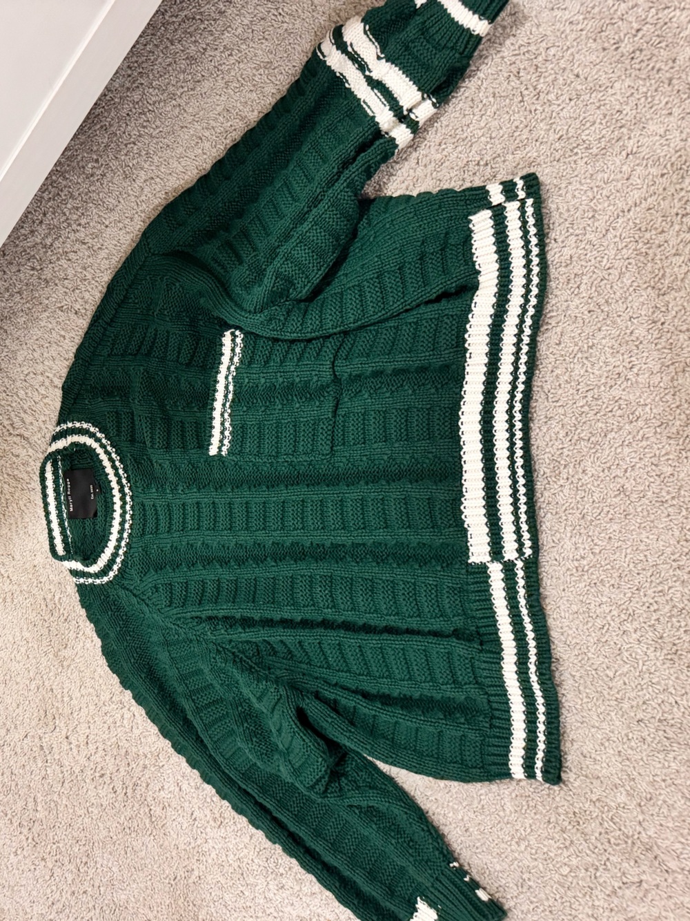 Meryll Rogge Green Striped Sweater